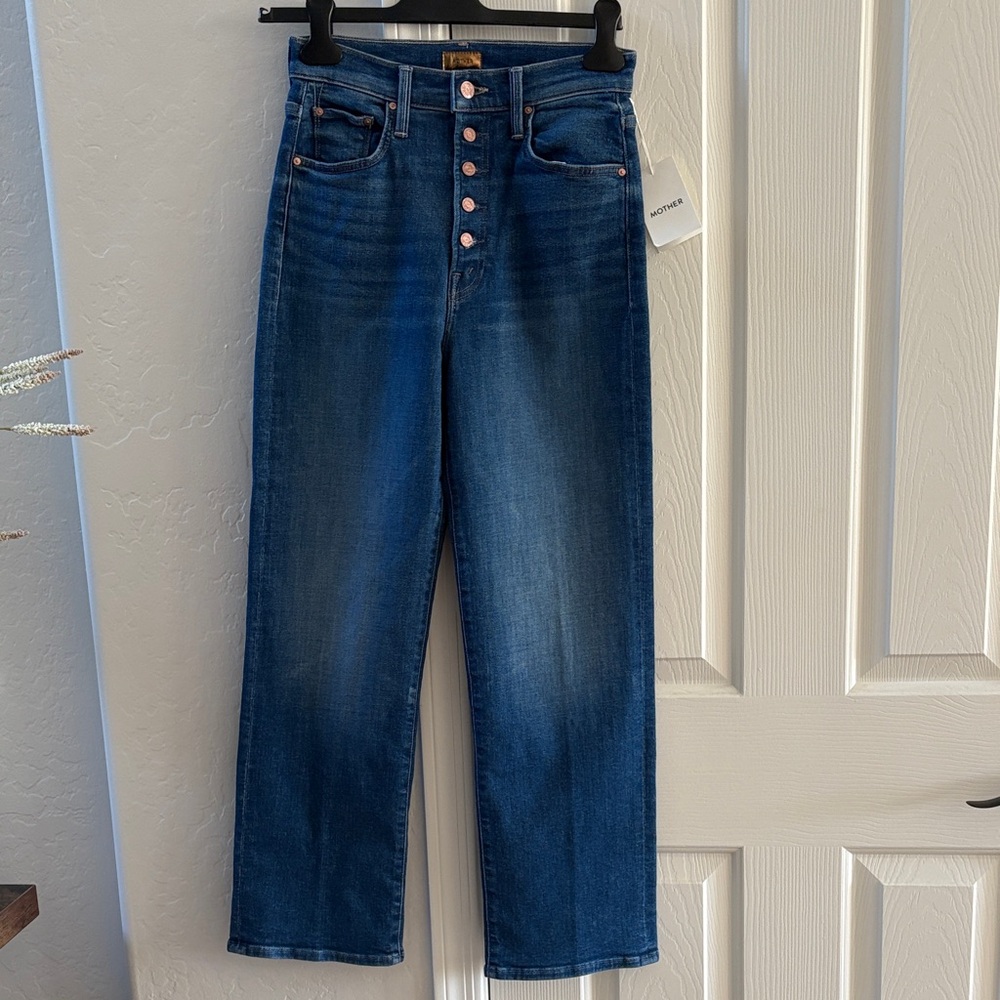MOTHER High Rise Dark Blue Jeans